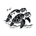 (2 Pack) Sea Turtle Magnets - Ocean Animal Decor - Coastal Beach House Art - Marine Life Fridge Accent - Nature Lover Unique Design - 5" - Durable Magnet - Made in USA - MAG37247