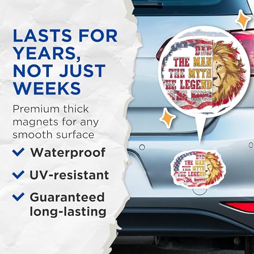 (2 Pack) Dad Fixer of All Things Magnets Magnets - Funny Dad Mem - Father's Day Decor for Dad from Kids - 5" On Longest Side - Made in USA - Sticks to Refrigerators & Metal Surfaces - MAG8649