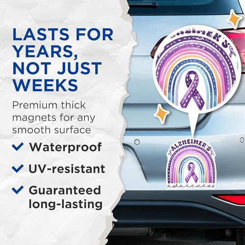 (2 Pack) Rainbow Ribbon Design Magnet - 5" On Longest Side - Sticks to Smooth Flat Surfaces - Made in USA - MAG9794