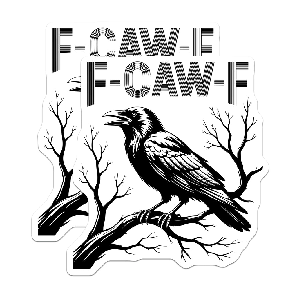 (2 Pack) Raven Magnets - Gothic Home Decor - F-CAW-F Crow Art - 5" On Longest Side - Premium Magnet - for Cars, Refrigerators, Toolboxes, Lockers - Made in USA - MAG14671