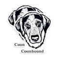 (2 Pack) Coonhound Stickers - Dog Lover Stickers - Pet Owner Stickers - 5" On Longest Side - Sticks to Smooth Flat Surfaces - Made in USA - BMCS4017