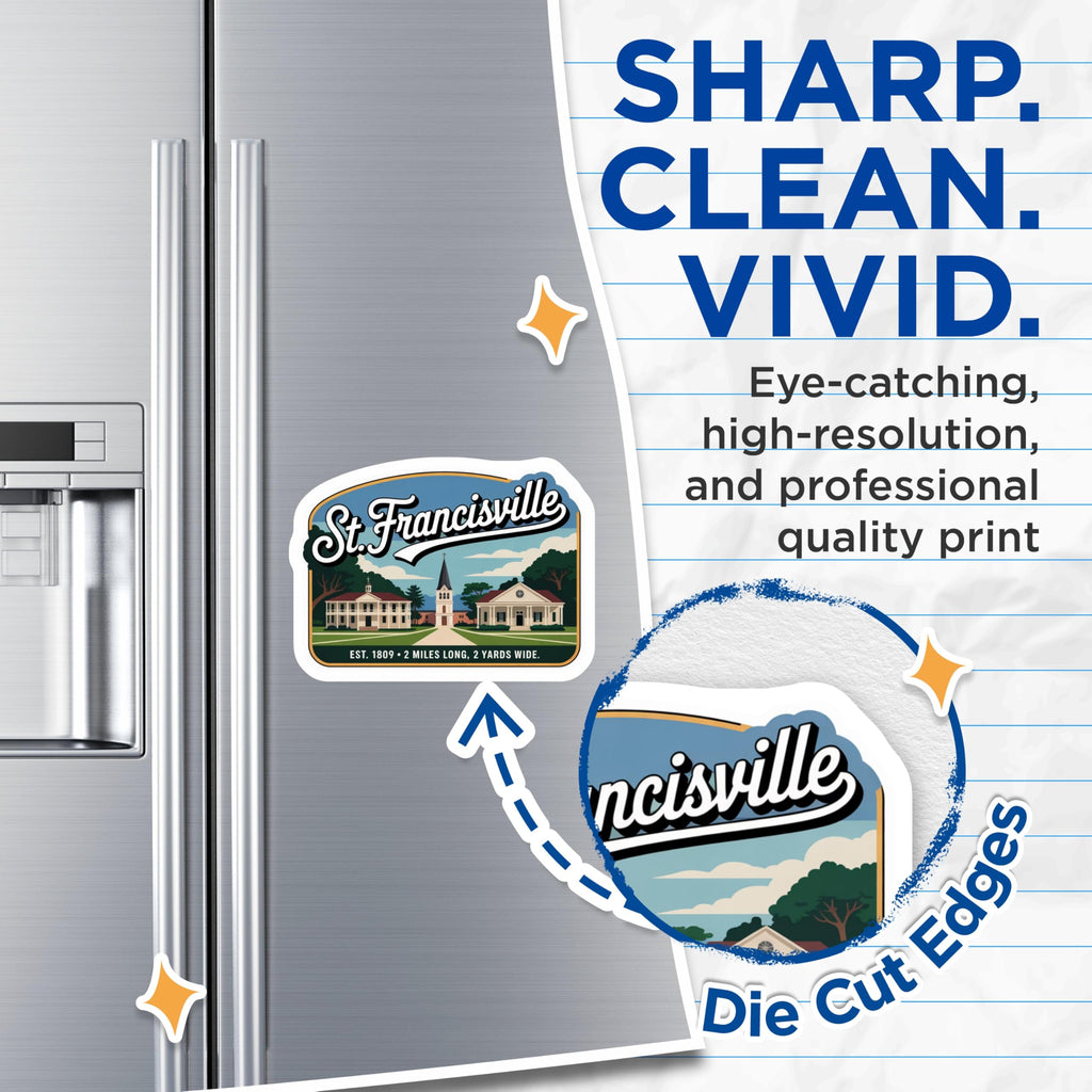 (2 Pack) St Francisville Magnets - Louisiana Travel - Hometown Souvenir - 5" On Longest Side - Premium Magnet - for Cars, Refrigerators, Toolboxes, Lockers - Made in USA - MAG18608