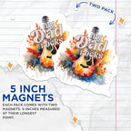 (2 Pack) Dad Rocks Magnets - Guitar Theme - Fun Dad Quote - Family - Home Magnetic Art - 5" On Longest Side - for Cars, Fridges, Toolboxes - Made in USA - MAG4143