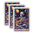 (3 Pack) Musician Skeleton Decals - Tarot Card Vinyl Decal - Music Lover Laptop Decal - 3 Inches On Longest Side - Easy Peel & Apply - Made in USA - 3MCS4229