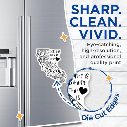 (2 Pack) Home is Where The Heart is California Magnets Magnets - California State Decor - 5" On Longest Side - Made in USA - Sticks to Refrigerators & Metal Surfaces - MAG9103