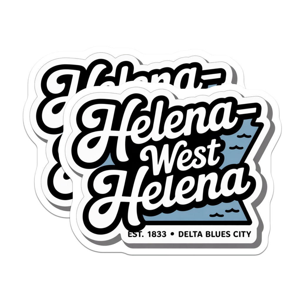 (2 Pack) Helena West Helena Magnets - Arkansas Decor - Delta Blues City Fridge Accessories - 5" On Longest Side - Premium Magnet - for Cars, Refrigerators, Toolboxes, Lockers - Made in USA - MAG18210