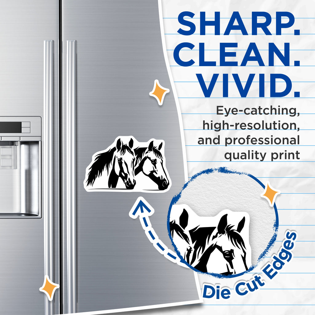 (2 Pack) Horse Head Silhouette Magnets - Equestrian Ranch Decor - Farmhouse Animal Refrigerator Art - 5 Inches On Longest Side - Thick Durable Magnet - Made in USA - MAG39126