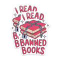 (2 Pack) Banned Books Stickers - Book Lover Reader - Intellectual Freedom Advocacy - 5" On Longest Side - Sticks to Smooth Flat Surfaces - Made in USA - BMCS21264
