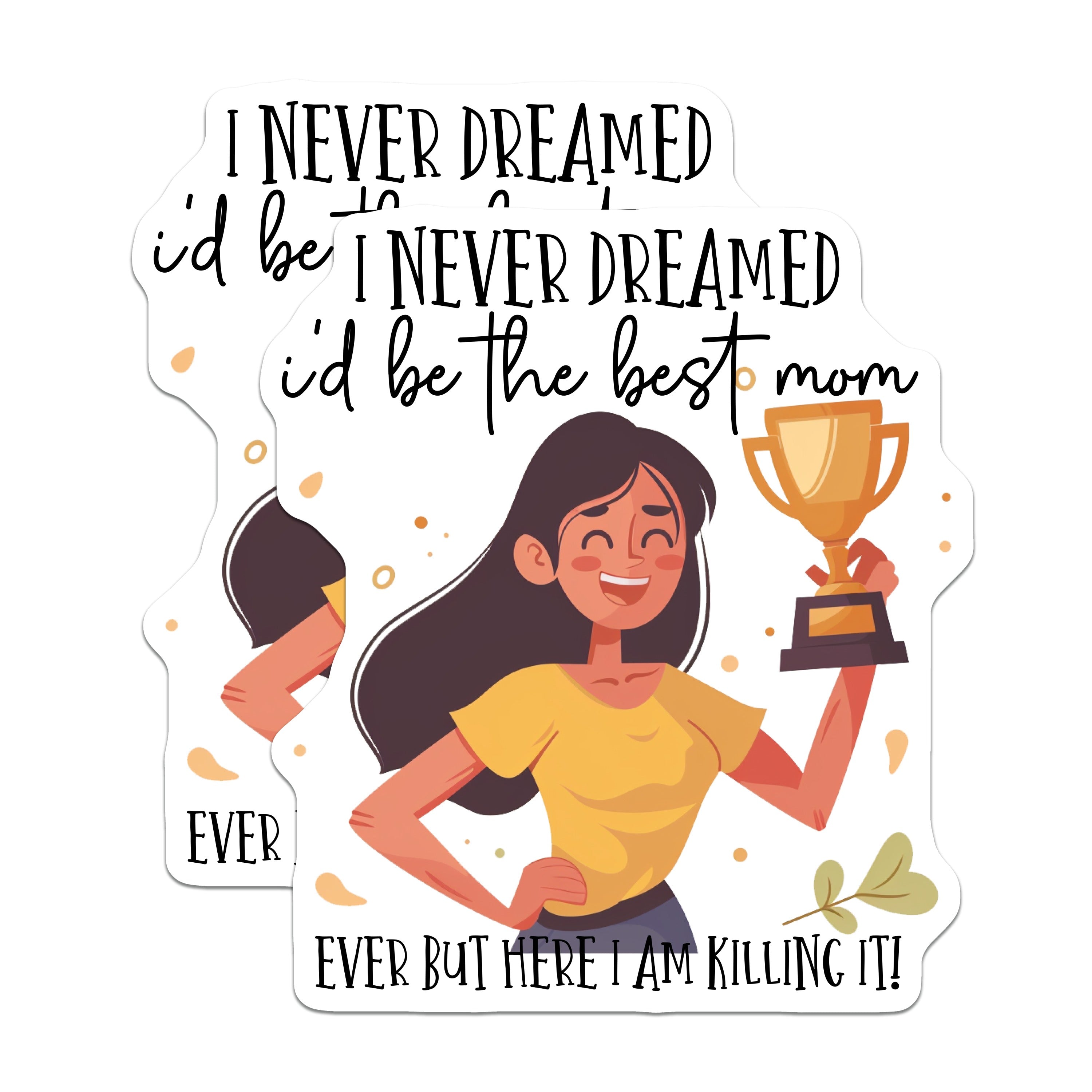(2 Pack) Best Mom Ever Magnets - Funny Mom Life Quote - Motherhood Appreciation Decor - 5 Inches On Longest Side - Thick Durable Magnet - Made in USA - MAG38484