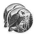 (2 Pack) Bald Eagle Magnets - Majestic Mountain Forest Scene - Rustic Nature Adventure Wildlife Art Decor - 5 Inches On Longest Side - Thick Durable Magnet - Made in USA - MAG22731