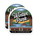 (2 Pack) Winter Park Florida Magnets - City of Culture Heritage - Scenic Lake Boat View - 5 Inches On Longest Side - Thick Durable Magnet - Made in USA - MAG19161