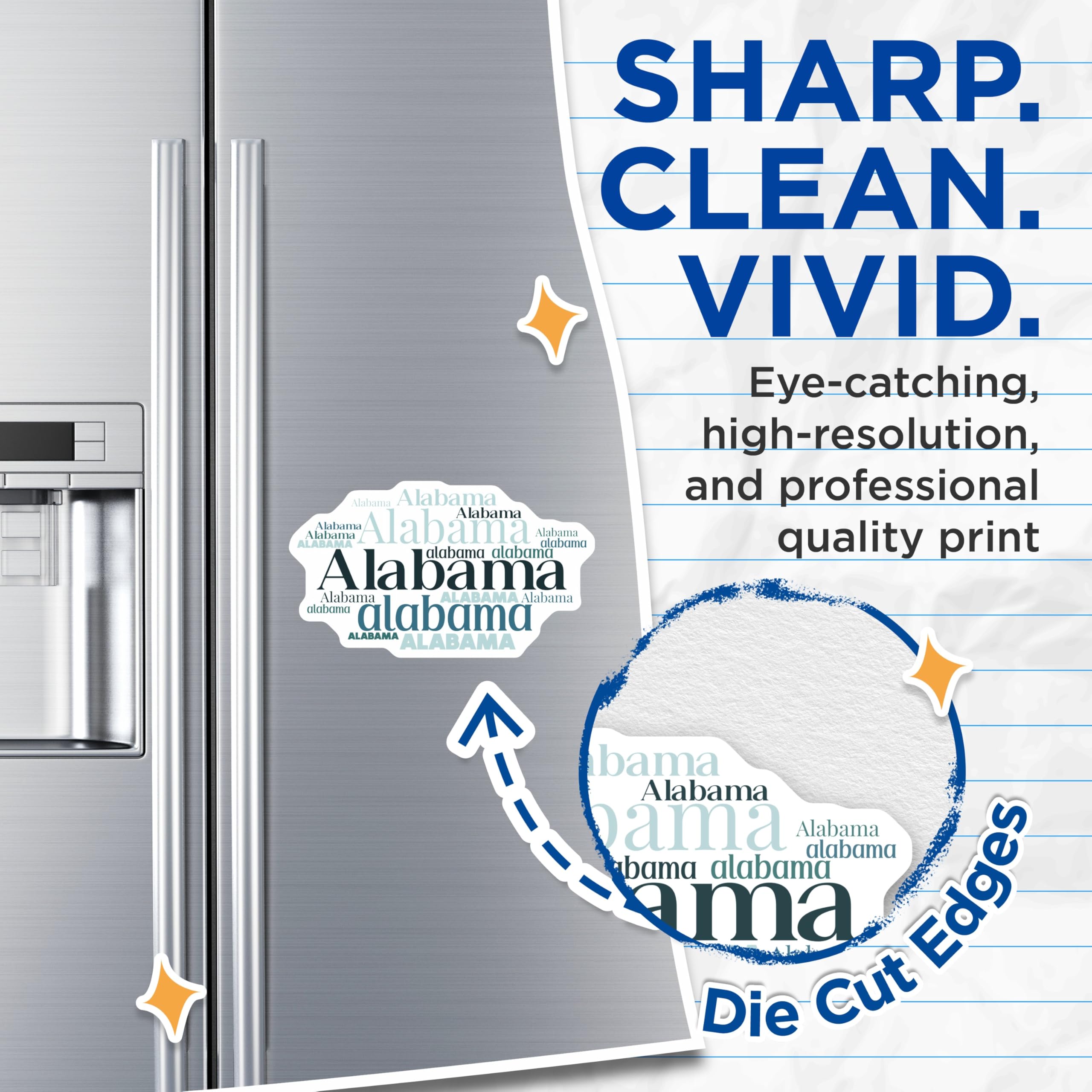 (2 Pack) Alabama State Magnets - US State Souvenir - Roll Tide Fridge Magnets - 5" On Longest Side - Premium Magnet - for Cars, Refrigerators, Toolboxes, Lockers - Made in USA - MAG17156