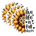 (3 Pack) Sunflower Decals - Leopard Print Sunflower - Live Life in Bloom Decal - 3 Inches On Longest Side - Easy Peel & Apply - Made in USA - 3MCS6743