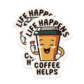 (2 Pack) Life Happens Coffee Helps Magnets - Caffiene Coffee Drinker - 5" On Longest Side - Premium Magnet - for Cars, Refrigerators, Toolboxes, Lockers - Made in USA - MAG1660