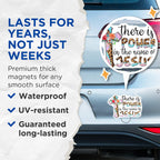(2 Pack) Power in The Name of Jesus Magnets - Faith Magnet - Religious Decorative Magnet - Inspirational Magnet for Home - 5" On Longest Side - for Cars, Fridges, Toolboxes - Made in USA - MAG5634