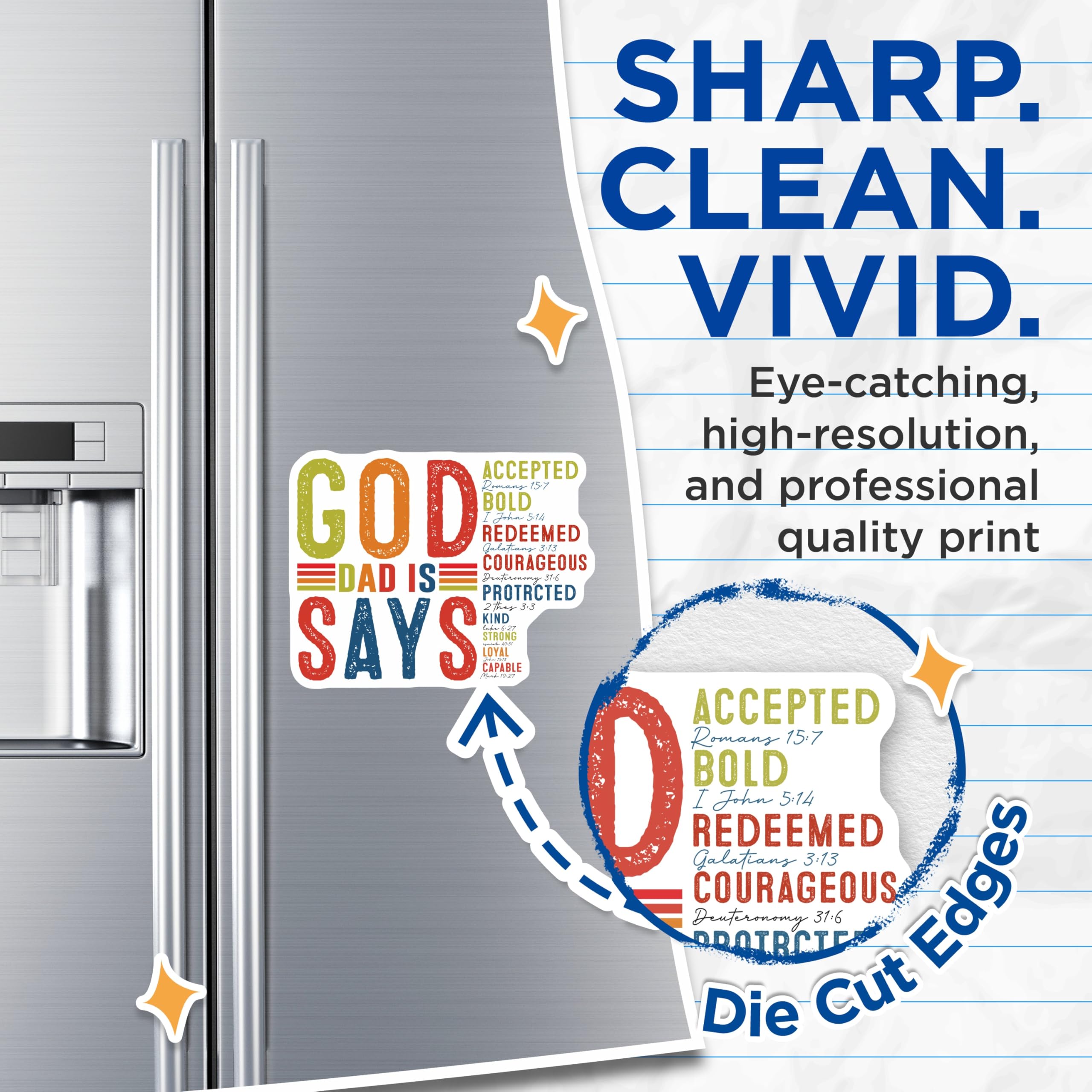 (2 Pack) God Says I Am Magnets - Christian Affirmation Decor - Bible Verse Faith Based Encouragement - 5 Inches On Longest Side - Thick Durable Magnet - Made in USA - MAG26692