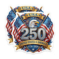 (2 Pack) USA 250th Anniversary Magnets - American Flag Eagle - Patriotic Commemorative Decor - 5 Inches On Longest Side - Thick Durable Magnet - Made in USA - MAG30066