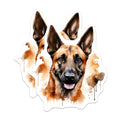 (2 Pack) German Shepherd Magnets - Watercolor Dog Art - Pet Lover Decor Accents - 5 Inches On Longest Side - Thick Durable Magnet - Made in USA - MAG27280