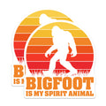 (2 Pack) Bigfoot Spirit Animal Magnets - Retro Sunset Sasquatch Cryptid - Humorous Mythical Monster Fridge Accessory - 5 Inches On Longest Side - Thick Durable Magnet - Made in USA - MAG20221
