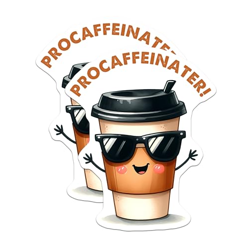 (2 Pack) ProCaffeinater Magnets - Coffee Magnets - Fun Quote Magnets for Coffee Lovers - 5" On Longest Side - for Cars, Refrigerators, Toolboxes, Lockers - Made in USA BMCS3281