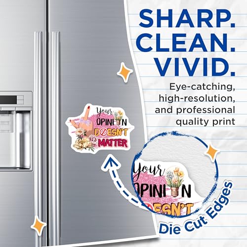 (2 Pack) Your Opinion Doesn t Matter Magnets Magnets - Inspirational Sayings - Empowerment Quotes - 5" On Longest Side - Made in USA - Sticks to Refrigerators & Metal Surfaces - MAG9030