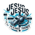 (2 Pack) Jesus The Ultimate Trainer Stickers - Christian Motivational - Inspirational Faith Decals - 5" On Longest Side - Sticks to Smooth Flat Surfaces - Made in USA - BMCS9637