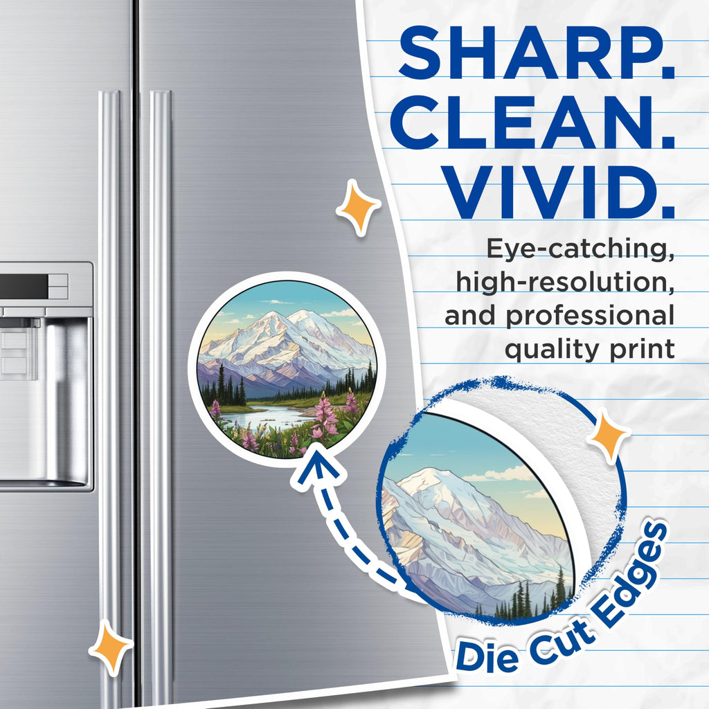 (2 Pack) Mountain Scene Magnets - Landscape Art - Scenic Decor Magnets - 5" On Longest Side - Premium Magnet - for Cars, Refrigerators, Toolboxes, Lockers - Made in USA - MAG17914