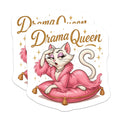 (2 Pack) Drama Queen Cat Magnets - Sassy Feline Fridge Decor - Funny Diva Refrigerator Art - 5 Inches On Longest Side - Thick Durable Magnet - Made in USA - MAG22294