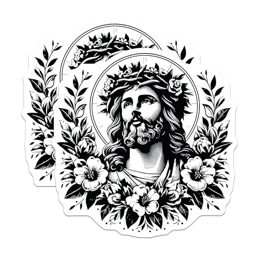 (2 Pack) Jesus Christ Magnets - Religious Home Decor - Spiritual Inspirational Art - 5" On Longest Side - for Cars, Fridges, Toolboxes - Made in USA - MAG7314