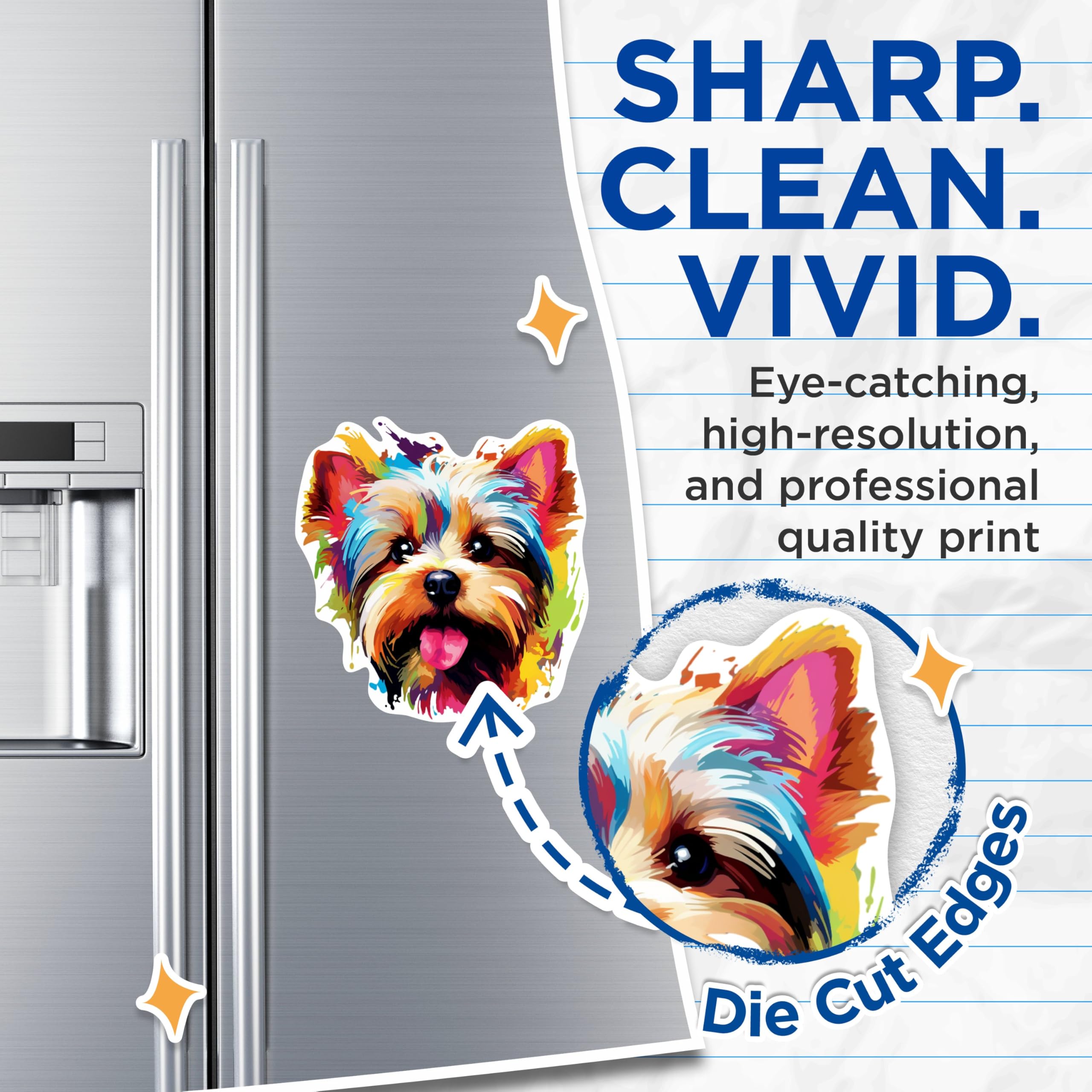 (2 Pack) Yorkshire Terrier Dog Breed Magnets- 5 Inches On Longest Side - Choose from Over 100 Dog Breeds - for Cars, Refrigerators, Toolboxes - Made in USA - MAG1981