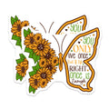 (2 Pack) Sunflower Butterfly Magnets - You Only Live Once Quote - Inspirational Fridge Decor - 5 Inches On Longest Side - Thick Durable Magnet - Made in USA - MAG38638