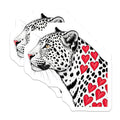 (2 Pack) Leopard Heart Stickers - Animal Print Decals - Wildlife Art Decals - 5" On Longest Side - Sticks to Smooth Flat Surfaces - Made in USA - BMCS5786