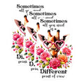 (3 Pack) Giraffe Decals - Heart Glasses - Floral Decals - 3 Inches On Longest Side - Easy Peel & Apply - Made in USA - 3MCS2005
