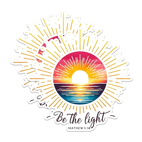 (2 Pack) Be The Light Magnets - Inspirational Bible Verse Magnets - Sunburst Design Magnets for Home- 5" On Longest Side - for Fridges, Toolboxes, Cars - Made in USA - MAG2842
