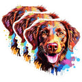 (3 Pack) Dog Breed Decals - Colorful Puppy Dog - Laptop Decal - 3 Inches On Longest Side - Easy Peel & Apply - Made in USA - 3MCS0696
