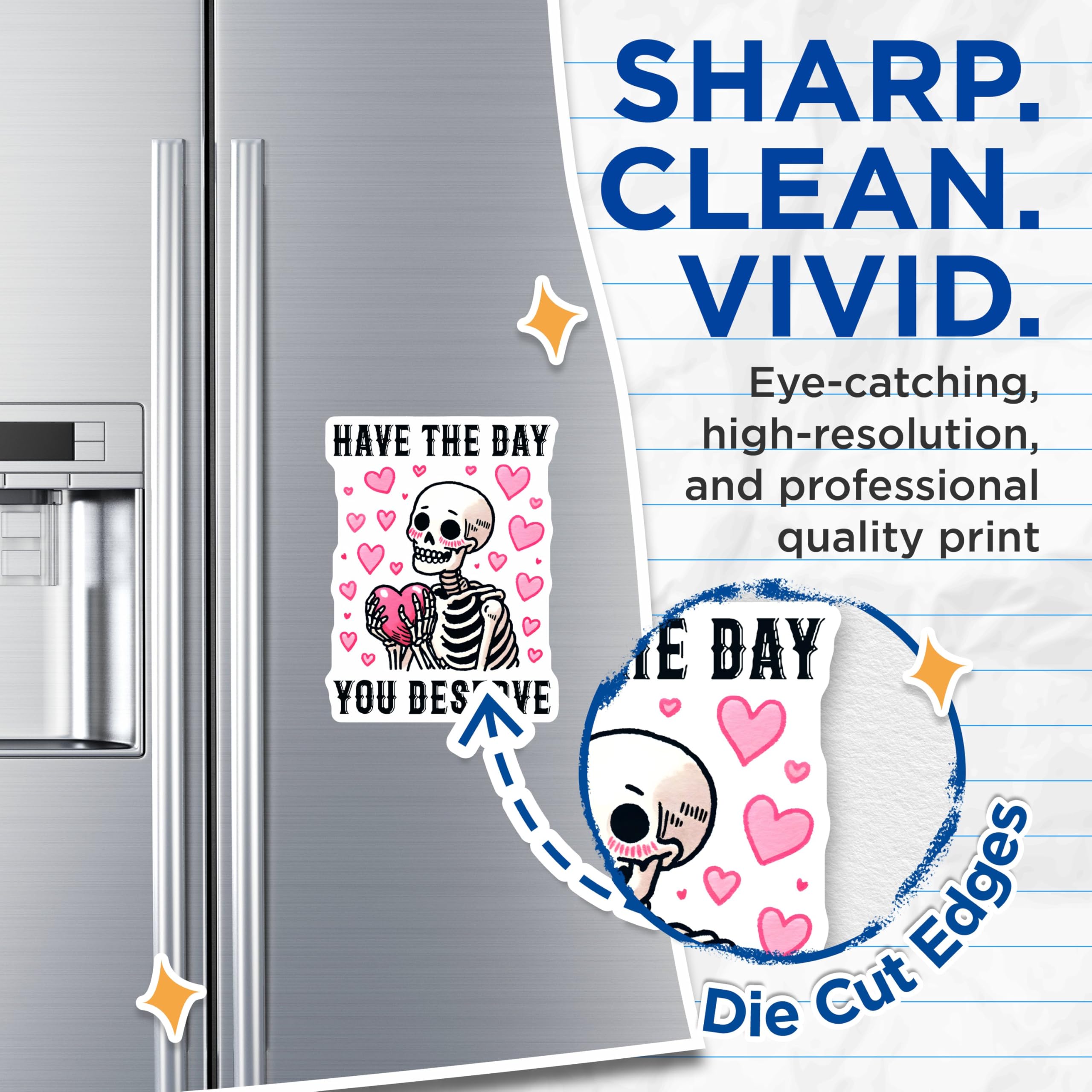 (2 Pack) Have The Day You Deserve Magnet - Cute Alternative Decor - 5" On Longest Side - Sticks to Smooth Flat Surfaces - Made in USA - MAG9762