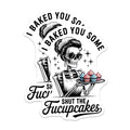 (2 Pack) Sarcastic Skeleton Magnets - Pinup Cupcake Humor - Dark Kitchen Fridge Decor - 5 Inches On Longest Side - Thick Durable Magnet - Made in USA - MAG20880