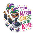 (2 Pack) Mardi Goose On The Loose Magnets - Mardi Gras Decor - Festive Animal Art - 5 Inches On Longest Side - Thick Durable Magnet - Made in USA - MAG20415