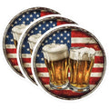 (3 Pack) American Beer Decals - USA Flag Drinks - Patriotic Party - 3 Inches On Longest Side - Easy Peel & Apply - Made in USA - 3MCS8200