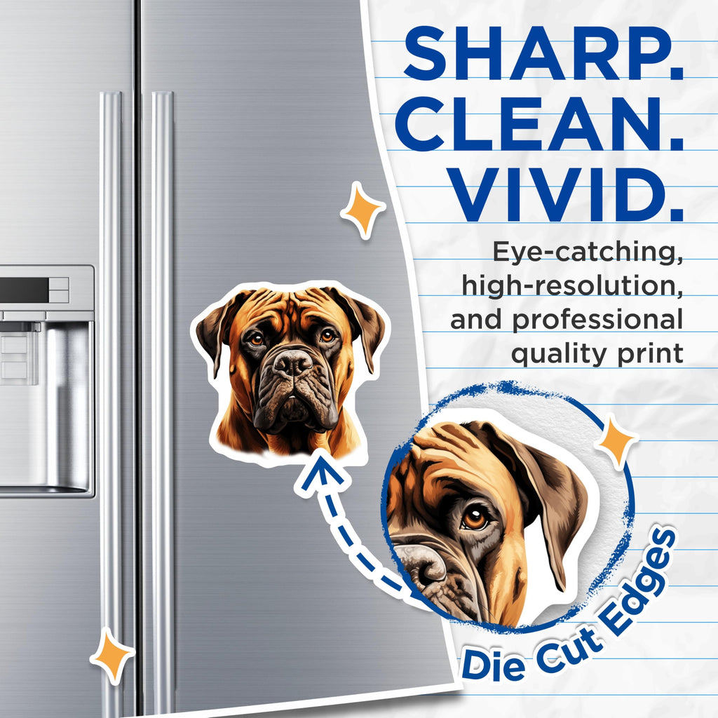 (2 Pack) Bullmastiff Magnets - Dog Breed Decor - Pet Lover Accessory - 5 Inches On Longest Side - Thick Durable Magnet - Made in USA - MAG25547