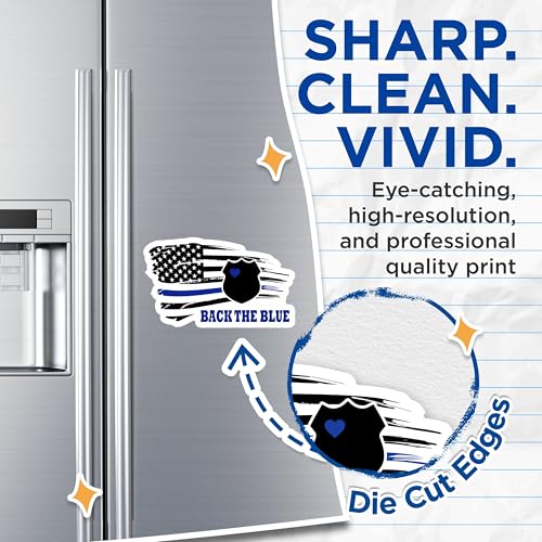 (2 Packs) Back The Blue Magnets - Support Police Policeman Family Wife Support Magnets - 5 Inches On Longest Side - Premium Magnet - for Fridges, Toolboxes, Cars - Made in USA - MAG2440