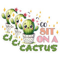 (3 Pack) Go Sit On A Cactus Decals - Funny Saying Stickers - Laptop Humor Decals - 3 Inches On Longest Side - Easy Peel & Apply - Made in USA - 3MCS0262