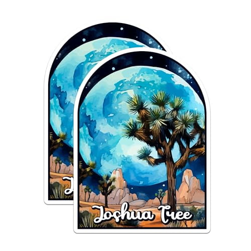 (2 Pack) Joshua Tree National Park Bumper Magnet - US National Park - Choose from 63 Parks - 5" On Longest Side - Decal for Car Bumper, Laptop, Water Bottle, Wall, and Window - MAG1526