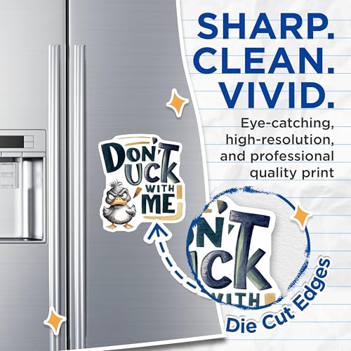 (2 Pack) Funny Duck Magnets Magnets - Don't Duck with Me - 5" On Longest Side - Made in USA - Sticks to Refrigerators & Metal Surfaces - MAG8479