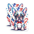 (2 Pack) Patriotic Bulldog Magnets - American Flag Dog - 4th of July Refrigerator Decor - 5" On Longest Side - Premium Magnet - for Cars, Refrigerators, Toolboxes, Lockers - Made in USA - MAG15588