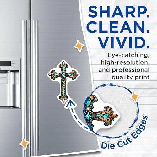 (2 Pack) Cross Design Magnets Magnets - Animal Print Cross - 5" On Longest Side - Made in USA - Sticks to Refrigerators & Metal Surfaces - MAG8728
