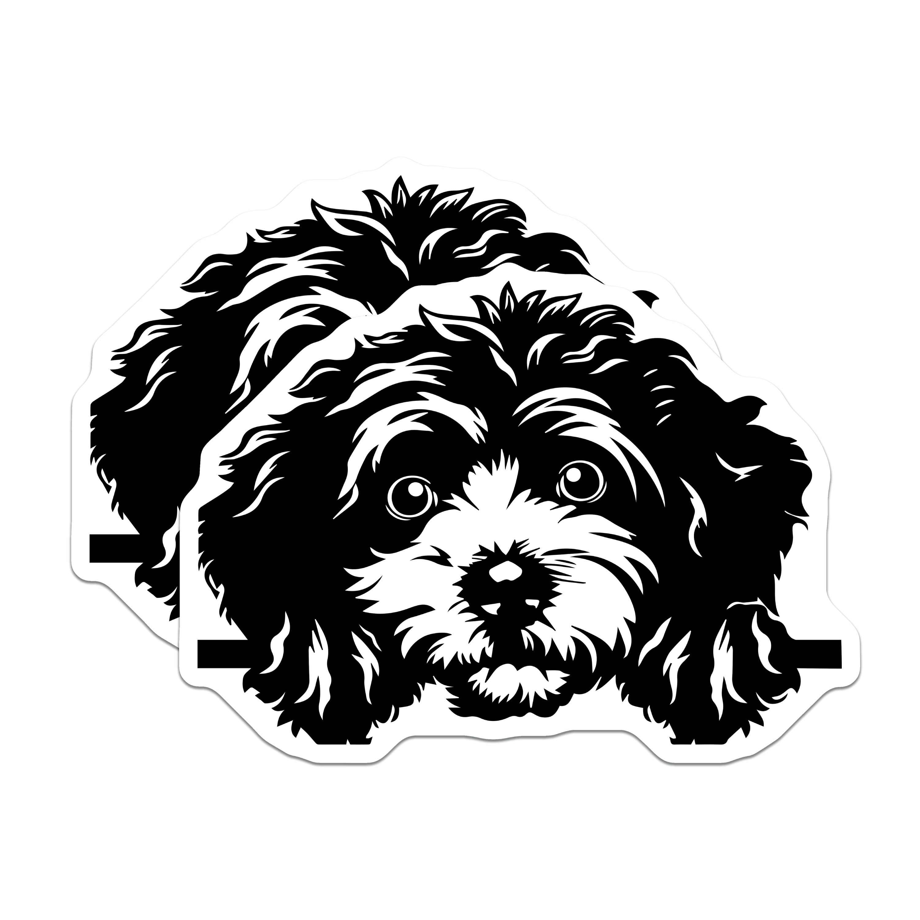 (2 Pack) Doodle Dog Magnets - Cute Puppy Peekaboo Fridge Locker Magnet - Dog Mom Pet Lover Decor - 5 Inches On Longest Side - Thick Durable Magnet - Made in USA - MAG37025