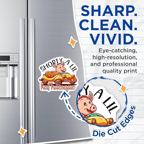 (2 Pack) Shorty A Lil Magnets - Fun Car Magnets - Cute Pig Magnet Design for Fridge or Locker - 5" On Longest Side - for Cars, Fridges, Toolboxes - Made in USA - MAG4350