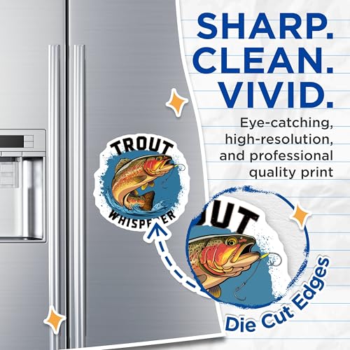 (2 Pack) Trout Whisperer Magnets - Fisherman's Fridge - Rainbow Trout Fishing Enthusiast Gift - Outdoor Fishing Magnet - 5" On Longest Side - for Cars, Fridges, Toolboxes - Made in USA - MAG4525