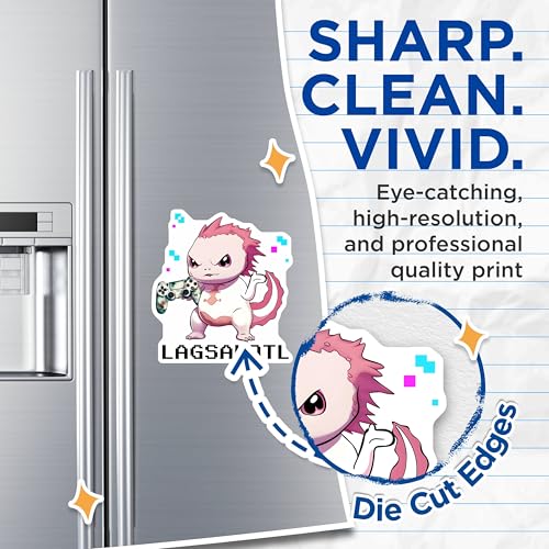 (2 Pack) Gamer Axolotl Magnets - Cute Gaming Lizard - Game Room Decor - 5" On Longest Side - for Cars, Fridges, Toolboxes - Made in USA - MAG7791